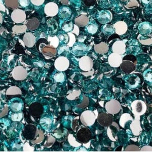 Aquamarine Resin Rhinestones, Non-Hotfix, Flatback 1000 pcs, Choose Size: 2mm, 3mm, 4mm, 5mm or 300pcs 6mm