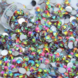 Dark Pink AB Resin Rhinestones, Non-Hotfix, Flatback 1000 pcs, Choose Size: 2mm, 3mm, 4mm, 5mm or 300pcs 6mm