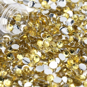 LT Topaz Resin Rhinestones, Non-Hotfix, Flatback 1000 pcs, Choose Size: 2mm, 3mm, 4mm, 5mm or 300pcs 6mm