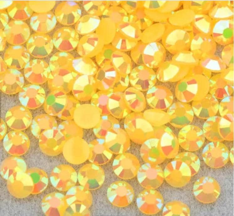 Yellow Orange AB Rhinestones: Flatback Jelly Rhinestones for DIY Crafts