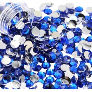 Sapphire Resin Rhinestones, Non-Hotfix, Flatback 1000 pcs, Choose Size: 2mm, 3mm, 4mm, 5mm or 300pcs 6mm