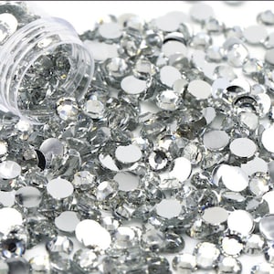 Crystal Resin Rhinestones, Non-Hotfix, Flatback 1000 pcs, Choose Size: 2mm, 3mm, 4mm, 5mm or 300pcs 6mm