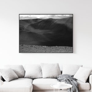 Iceland volcano crater black and white landscape photography. Printable wall art. Ready made to print out for any ratio.