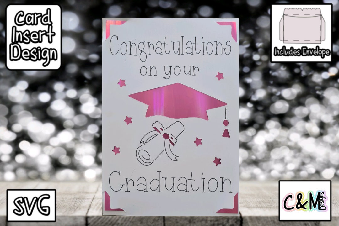 Graduation Card SVG Cricut Graduation Card Insert SVG Includes Envelope