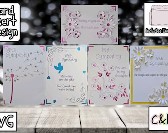 With Sympathy | SVG | Sympathy Card | Pop Up Card | Card Insert | SVG | Card Making | 3D Card | Card Template | Includes Envelope.