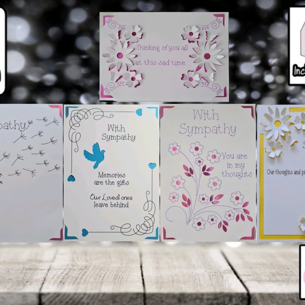 With Sympathy | SVG | Sympathy Card | Pop Up Card | Card Insert | SVG | Card Making | 3D Card | Card Template | Includes Envelope.