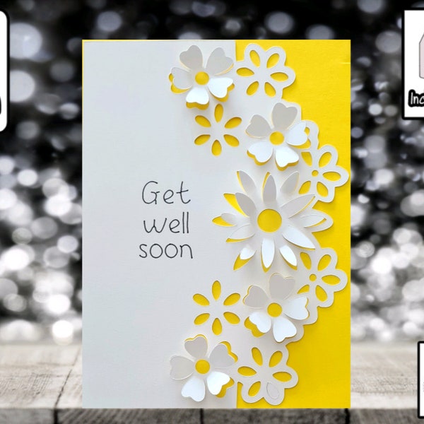 Get Well Soon| SVG | Pop up | 3D Card | Pop Up Card | Card Insert | SVG | Card Making | 3D Card | Card Template | Includes Envelope.