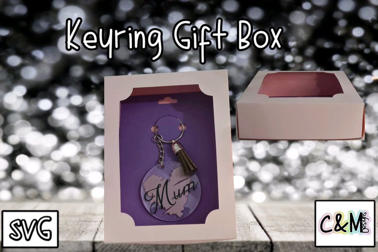 Keyring Gift Box Display Box SVG Rectangle Box Keyring Etsy