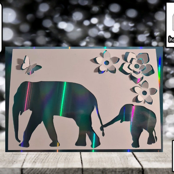 Happy Birthday Card | SVG | Happy Birthday  | Card Insert  | Birthday Card | Includes Envelope | Birthday Card Pop Up | SVG | Elephant Card