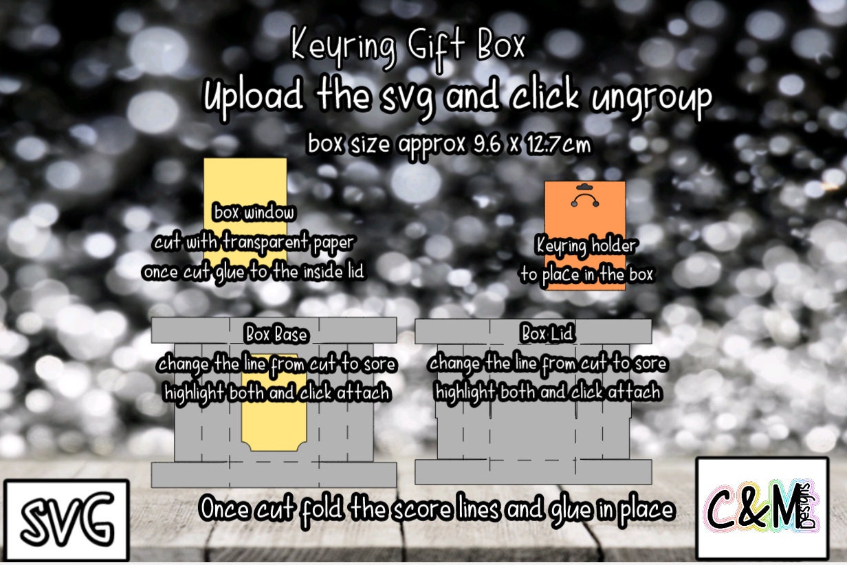 Keyring Gift Box Display Box SVG Rectangle Box Keyring Etsy