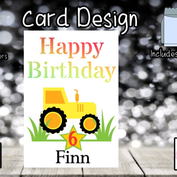 Tractor Card | SVG | Children's Card  | Card Insert | SVG | Card Making | 3D Card | Card Template | Includes Envelope | Layered Card