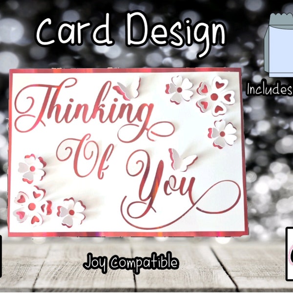 Thinking of you | SVG | Thinking of You card | Pop Up Card | Card Insert | SVG | Card Making | 3D Card | Card Template | Includes Envelope.