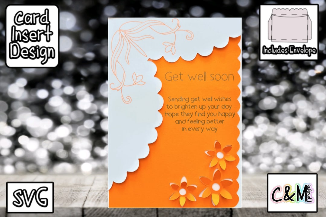 Get Well Soon SVG Pop up 3D Card Pop up Card Card Insert SVG Card Making 3D Card Card Template