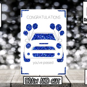 Congratulations | New Driver | Passed your test card | SVG | SVG | Card Making | Card Template | Includes Envelope | Draw and Cut