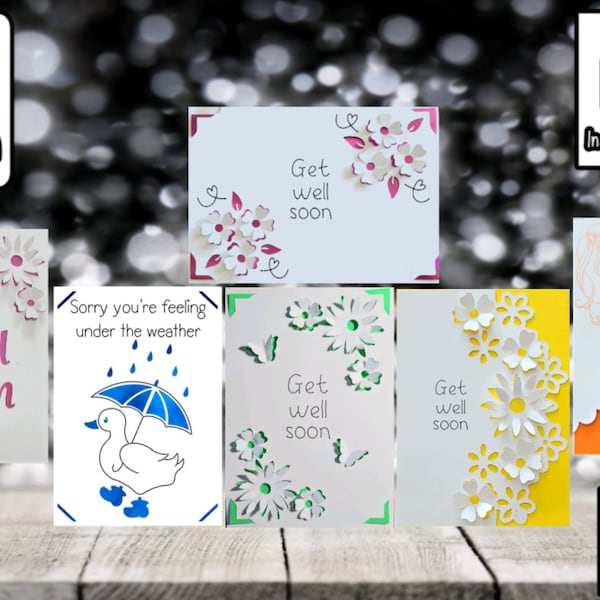 Get Well soon bundle | SVG | Get Well | Pop Up Card | Card Insert | SVG | Card Making | 3D Card | Card Template | Includes Envelope.