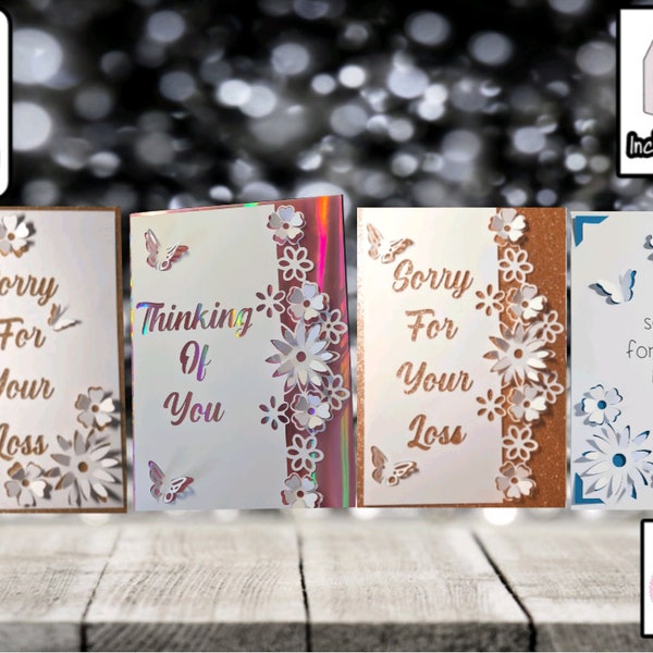 With Sympathy | SVG | Sympathy Card | Pop Up Card | Card Insert | SVG | Card Making | 3D Card | Card Template | Includes Envelope.