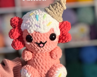 Ice Cream Axolotl- crochet pattern