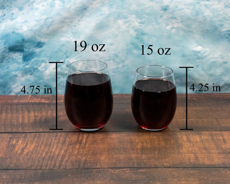Capacity and size of the stemless wine glasses