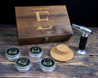 Personalized Cocktail Smoker Kit with Torch in Wood Gift Box | Barware for Men | Gift for Husband | Gift for Men | Old Fashioned Smoker Kit