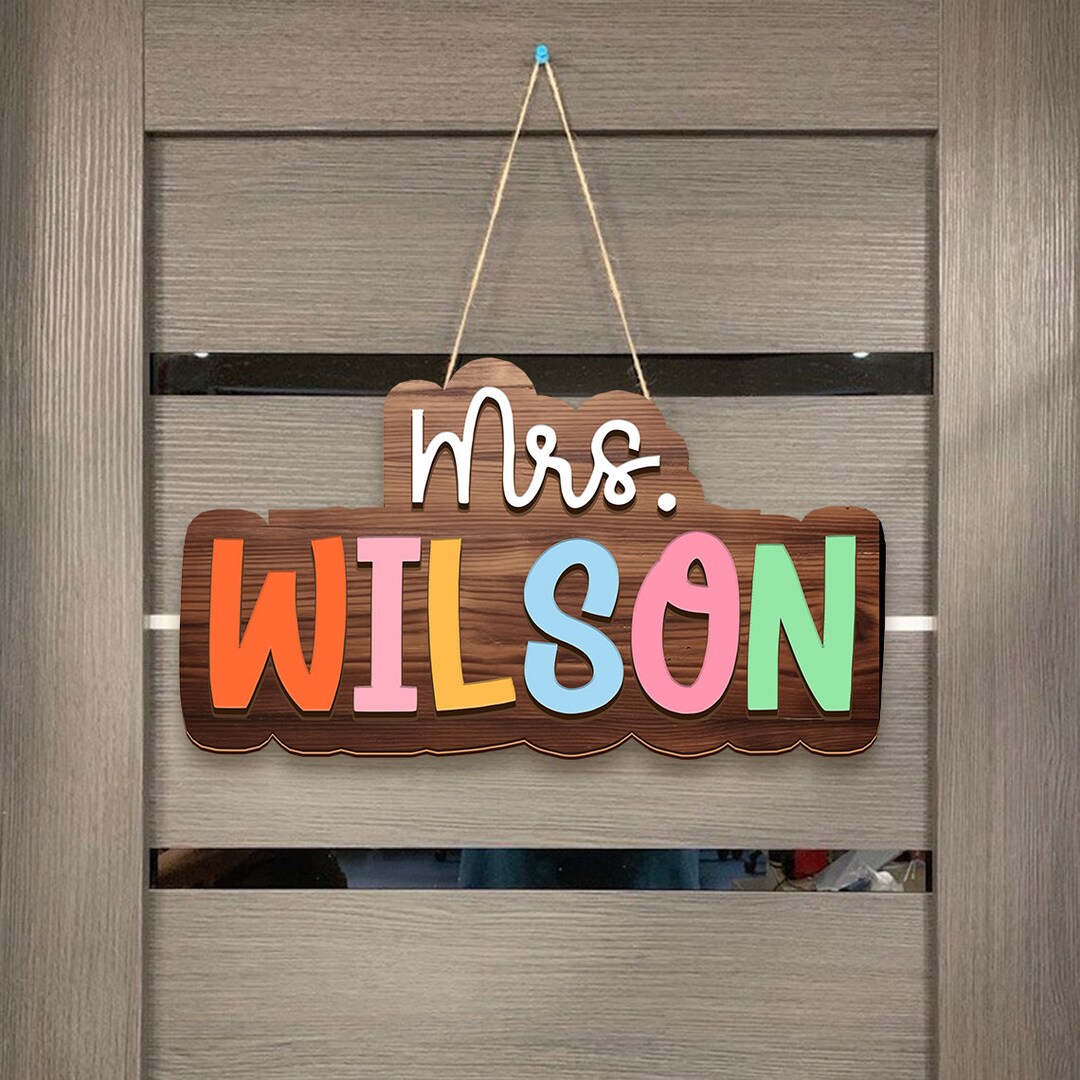 Personalized Rainbow Teacher Door Hanger: 3D Classroom Welcome Sign - Etsy