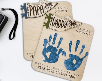 Personalized Best Dad Ever Hands Down and Custom Message Sign, Personalized Gift for Dad from Kids, DIY Hands Down Sign, Father's Day Gift