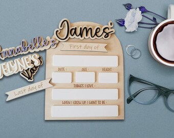 Customized First And Last Day School Sign, First Day of School Wooden Sign, Back to School Sign, Gift for Kids, School Board Wood Sign