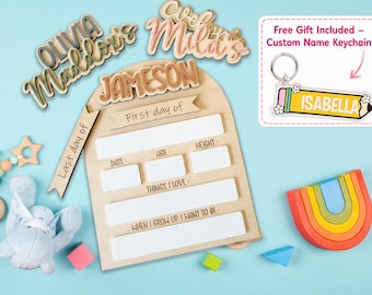 Personalized First Day of School Sign, Custom Back to School Dry Erase Board, Reusable 1st Day & Last Day Photo Prop