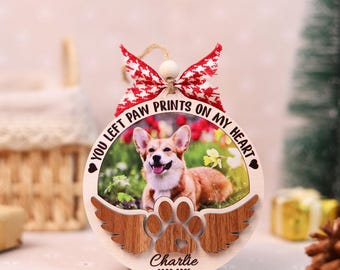 Personalized Dog Memorial Ornament: Engraved Photo Keepsake