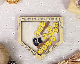 Softball Coach Gift: Engraved Photo Magnet - Christmas Thank You Sign