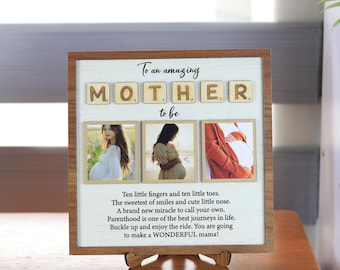 Personalized Mother To Be Photo Frame with Custom Photos, First Mother’s Day Gift for Expecting Mom, Mom To Be Keepsake from Husband