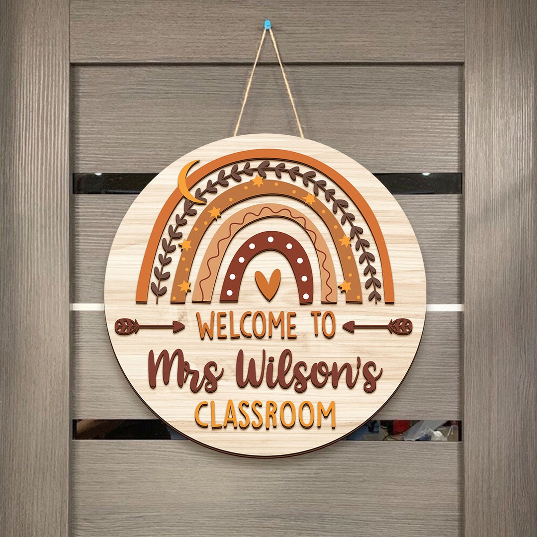 Personalized Teacher Sign, Classroom Door Hanger, Teachers Appreciation ...