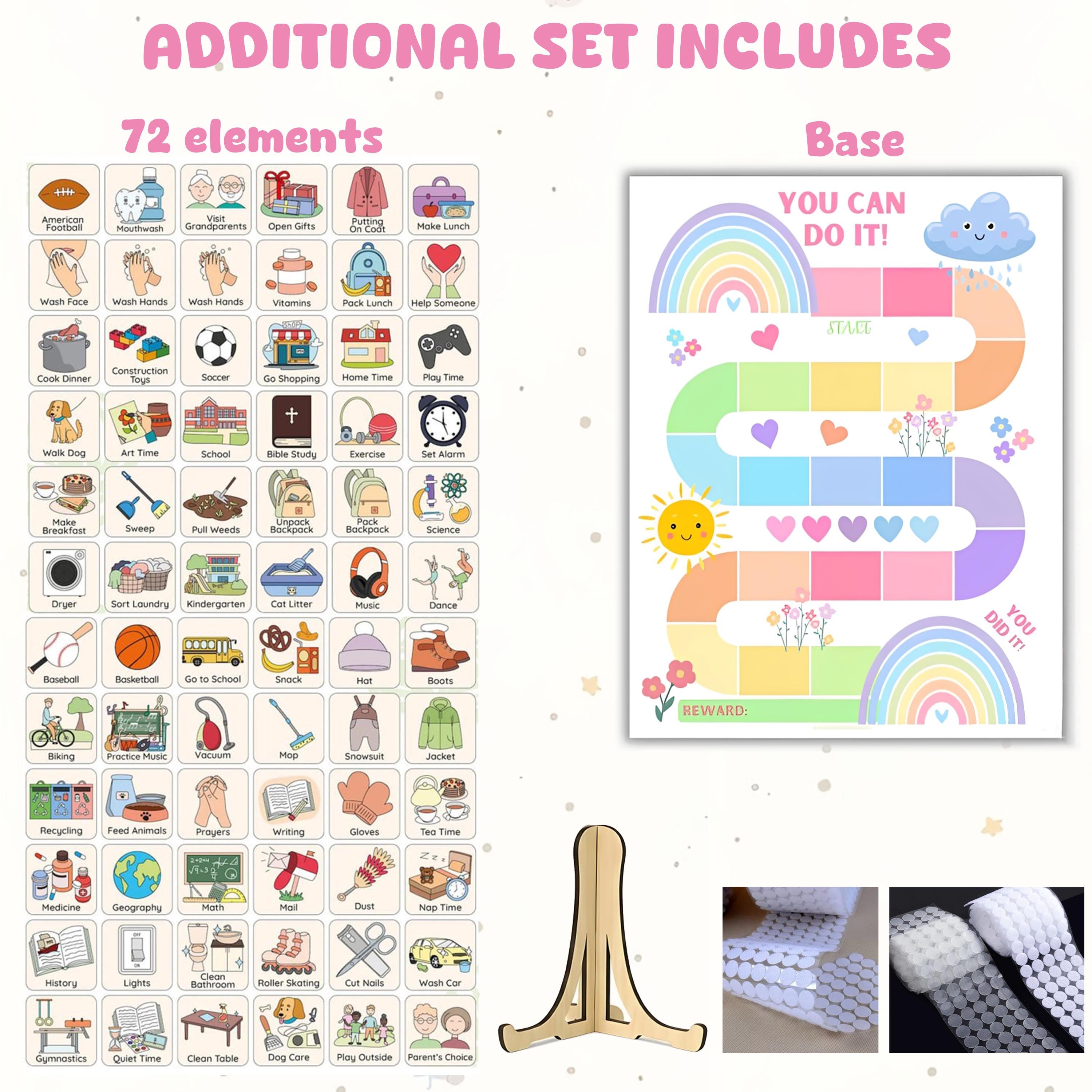 Daily Routine Velcro Personalized Kids Routine Chart With Velcro Tokens, Custom Wooden Chore ...