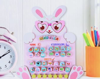 Customized Wooden Toddler Routine Chart, Visual Schedule for Kids, Daily Routine chart, Chore Chart for Kids, Homeschool Schedule