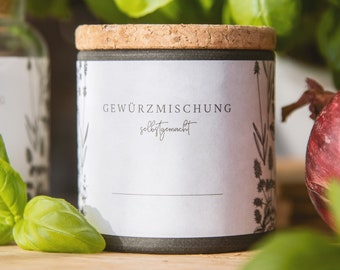 Beschreibbare Gewürzaufkleber / Gewürzetiketten für Dosen, Flaschen und Vorratsboxen | Als Gastgeschenk, Mitbringsel oder für zu Hause