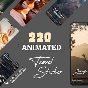 220 ANIMATED Sticker "Travel" | Scalable and animated images for unique Instagram stories | Perfect for travel lovers, vacation & more