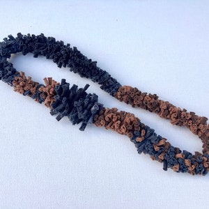 One-of-a-kind Sea Anemone necklace; fabric necklace; fiber artwork; recycle design; personalized gift
