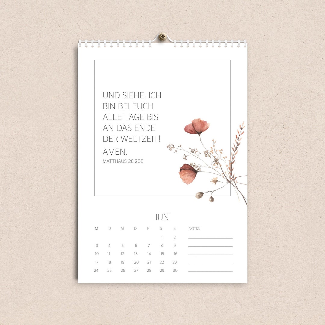 Christlicher Kalender 2024 A3-Format - Etsy.de