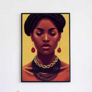 Black Woman Portrait, Neo-Impressionism, Beautiful Centerpiece, Eye Catching Centerpiece, Striking Portrait,...portrait, #GB15