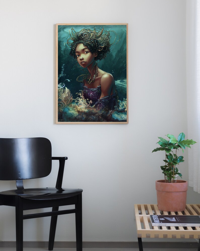 African American Mermaid Black Little Mermaid Halle Bailey Etsy