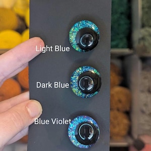 Olhos de segurança com variação de glitter azul