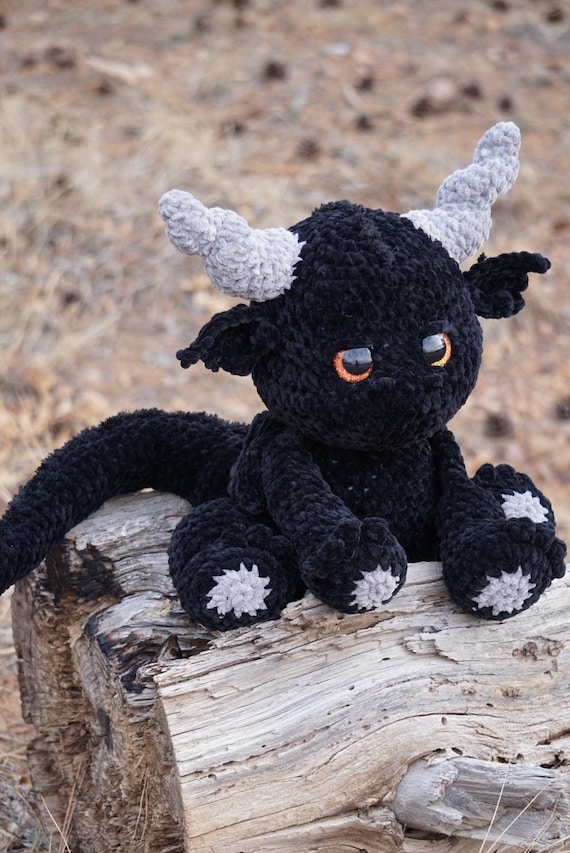 巨大ブラックドラゴンぬいぐるみ - Etsy 日本