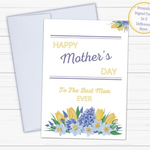 La migliore mamma di sempre Biglietto stampabile per la festa della mamma • Biglietto d'auguri di felice festa della mamma • Biglietto piegato con download istantaneo • Regali last minute fai da te per la mamma