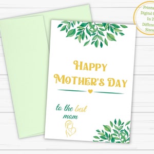 Biglietto d'auguri stampabile per la Festa della Mamma per la migliore mamma • Biglietto d'auguri di buona festa della mamma • Biglietto piegato con download istantaneo • Regali last minute fai da te per la mamma