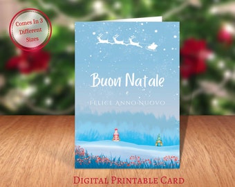 Italian Christmas Card: Buon Natale, Felice Anno Nuovo (Digital Printable)