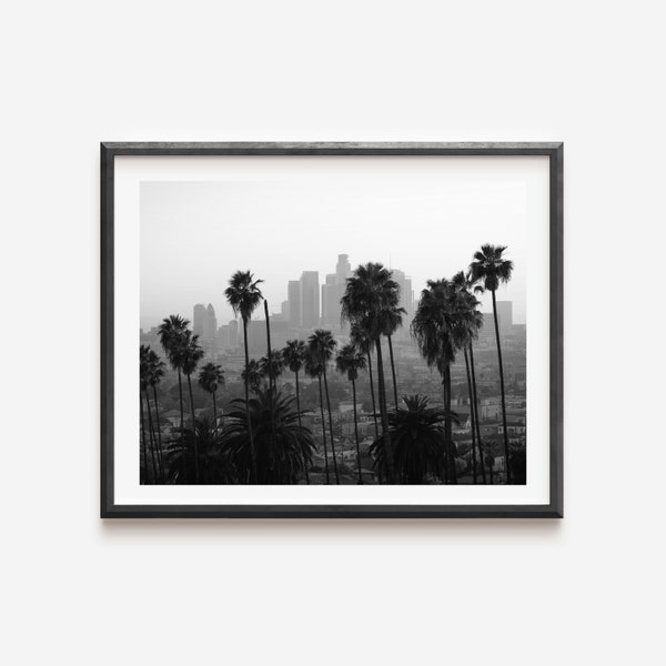 Los Angeles Printable Art, LA Poster, Unieke Wallart Decor, Los Angeles, Los Angeles Zwart-Wit Coördinaten, Verenigde Staten Travel Art