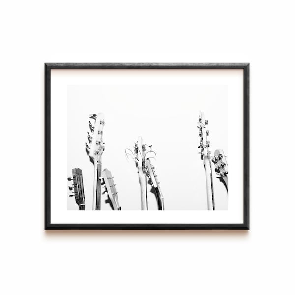 Guitars Wall Art - Black and White Art - Music Art - Acoustic Guitar Print -  Minimalist Wall Art-Guitars Poster -Guitars Printable Wall Art