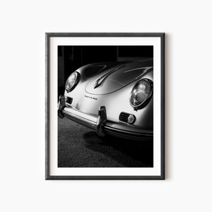 Old Porsche 356 Speedster Photography Print - Vintage Vehicle Poster - Retro Black and White Porsche - Vintage Porsche Speedster Wall Art