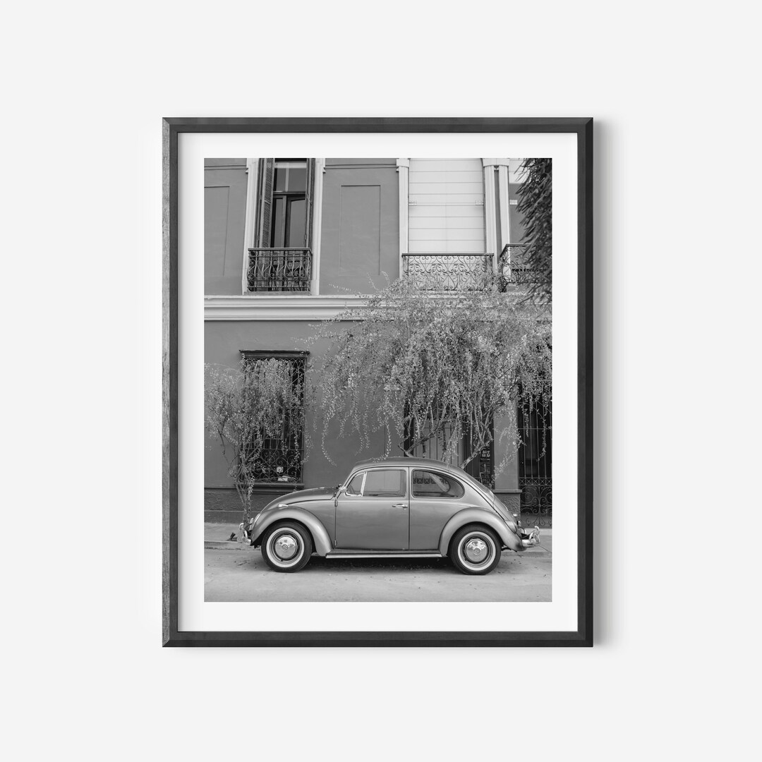 Volkswagen Beetle Wall Art Vintage VW Beetle Poster Black Etsy