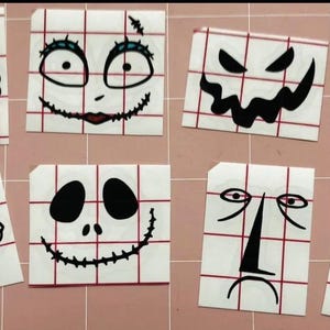 8-delige vinylsticker Jack Skell-NBC: je kiest maat en kleur DIY-ornament, mok, cadeau, beker, kerstdecor. knutselsticker