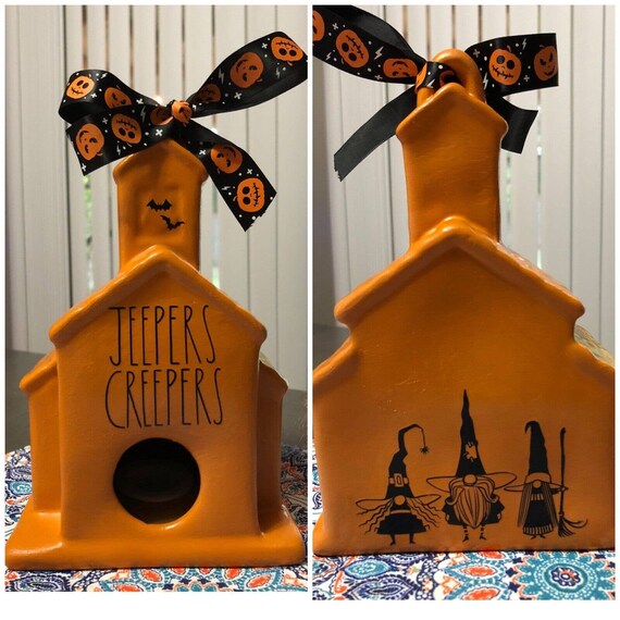Painted JEEPERS CREEPERS Gnome Halloween Bird House Rae Dunn Etsy